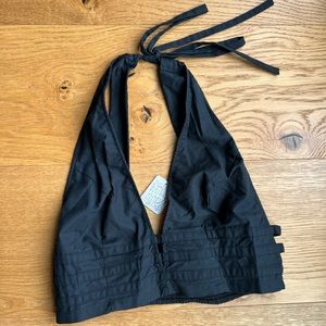 Black Cotton Free People Crop Top